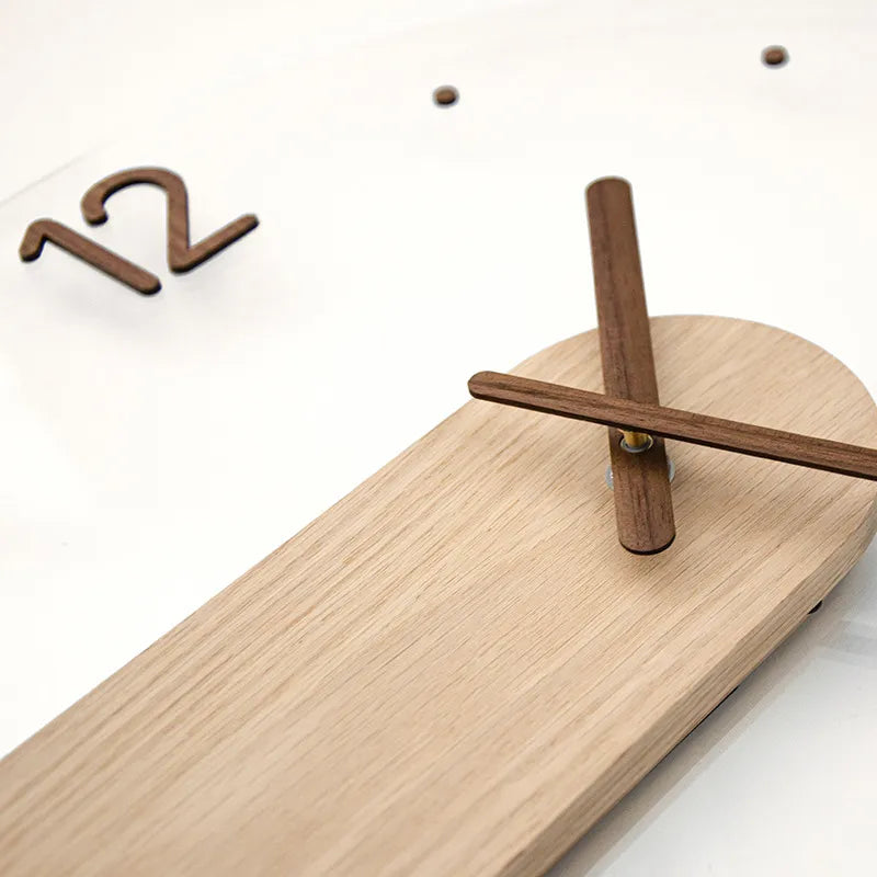 Minimalist Nordic Wall Clock: Creative Solid Wood & Acrylic Glass Home Living Room Decor Clock